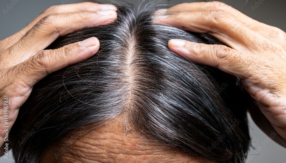 Obraz premium 頭皮を気にしている男性