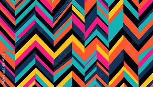 Abstract Colorful Chevron Pattern Design