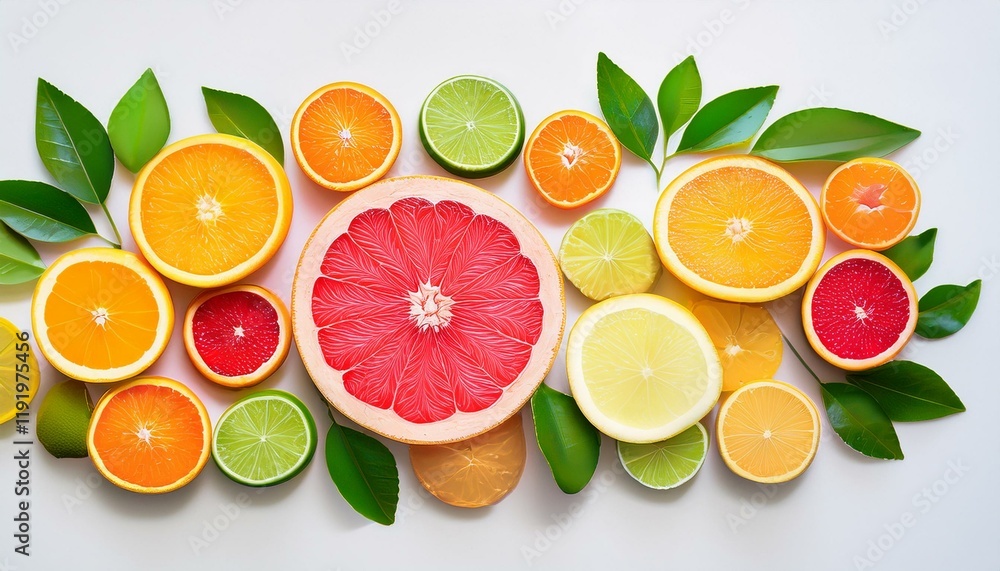 A vibrant collection of citrus fruits arranged artfully. A vibrant collection of citrus fruits arranged artfully.