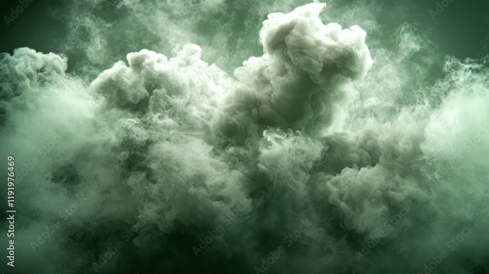 Fototapeta premium Ethereal Green Smoke Clouds: An Abstract Masterpiece
