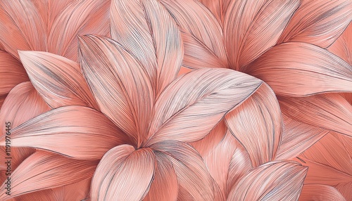 Close-up of delicate, peach-colored leaves.