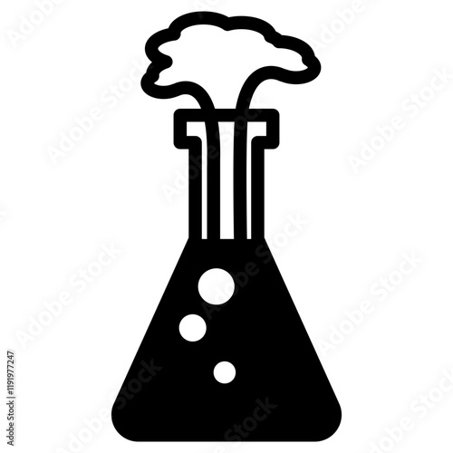 삼각 플라스크와 액체 폭발 아이콘