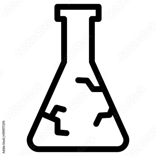 깨진 삼각 플라스크 아이콘