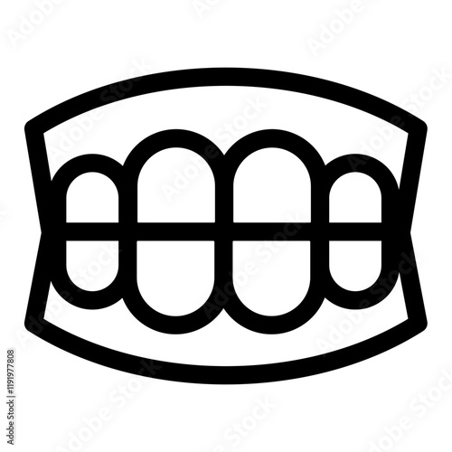 Denture icon vector, line style illustration.