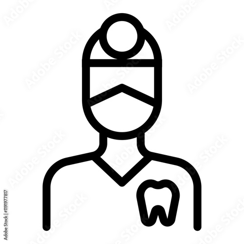 Dentist icon vector, line style illustration.