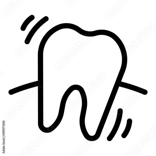 Loose Teeth icon vector, line style illustration.