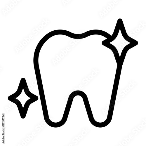 Healthy Tooth icon vector, line style illustration.