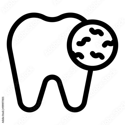 Oral Bacteria icon vector, line style illustration.