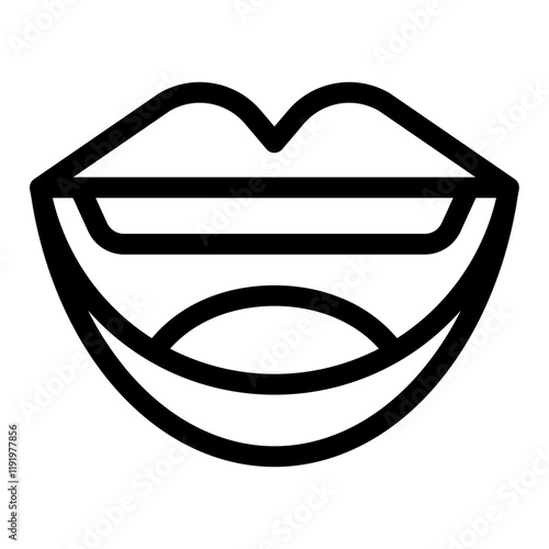 Mouth icon vector, line style illustration.