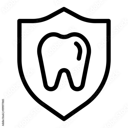 Teeth Protection icon vector, line style illustration.