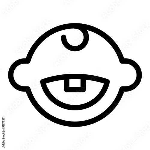 Primary Tooth icon vector, line style illustration.