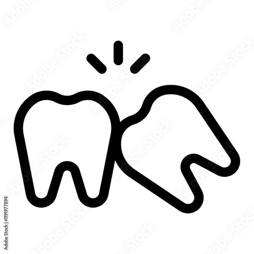 Wisdom Tooth icon vector, line style illustration.