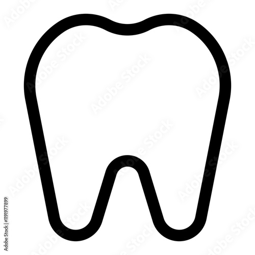 Tooth icon vector, line style illustration.