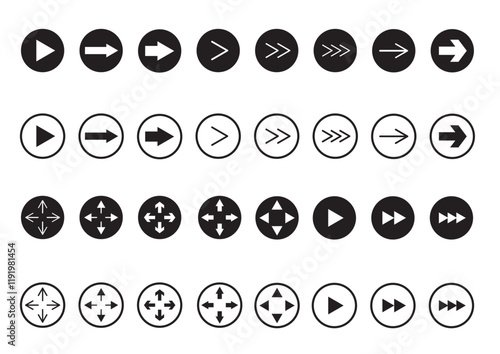 丸の中の矢印セット