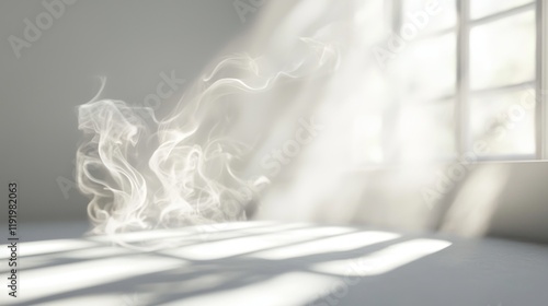 Wallpaper Mural Ethereal Smoke and Sunlight in a Minimalist Room Torontodigital.ca