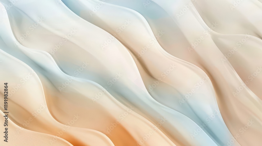 Obraz premium Abstract wavy patterns in soft pastel colors create a soothing visual effect.