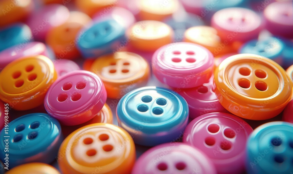 Colorful buttons in a pile. AI. Colorful buttons in a pile. AI.