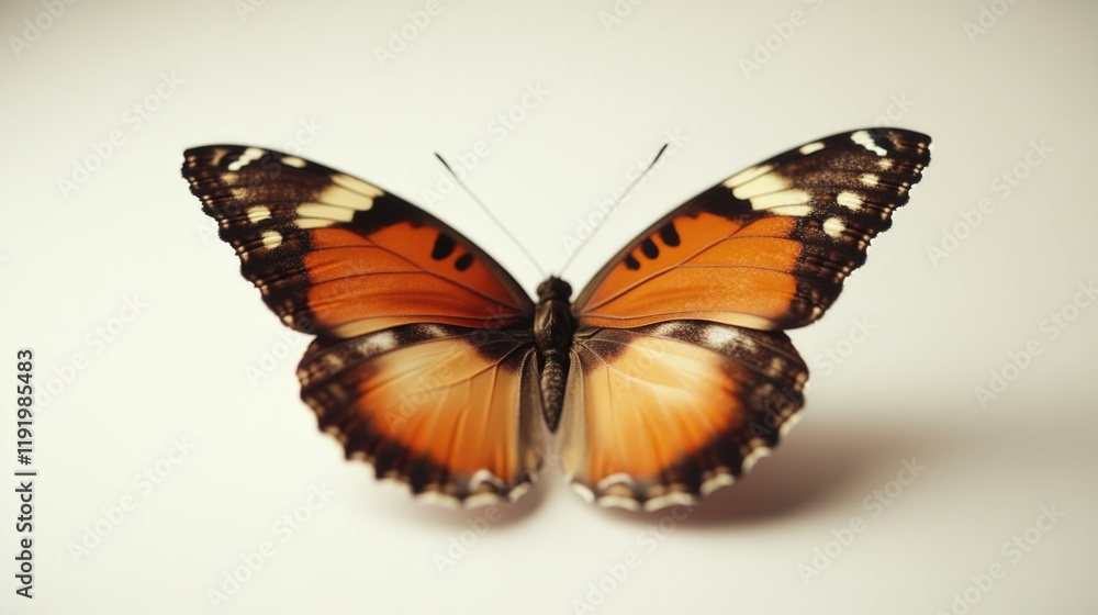 Fototapeta premium Close-up of butterfly on white surface