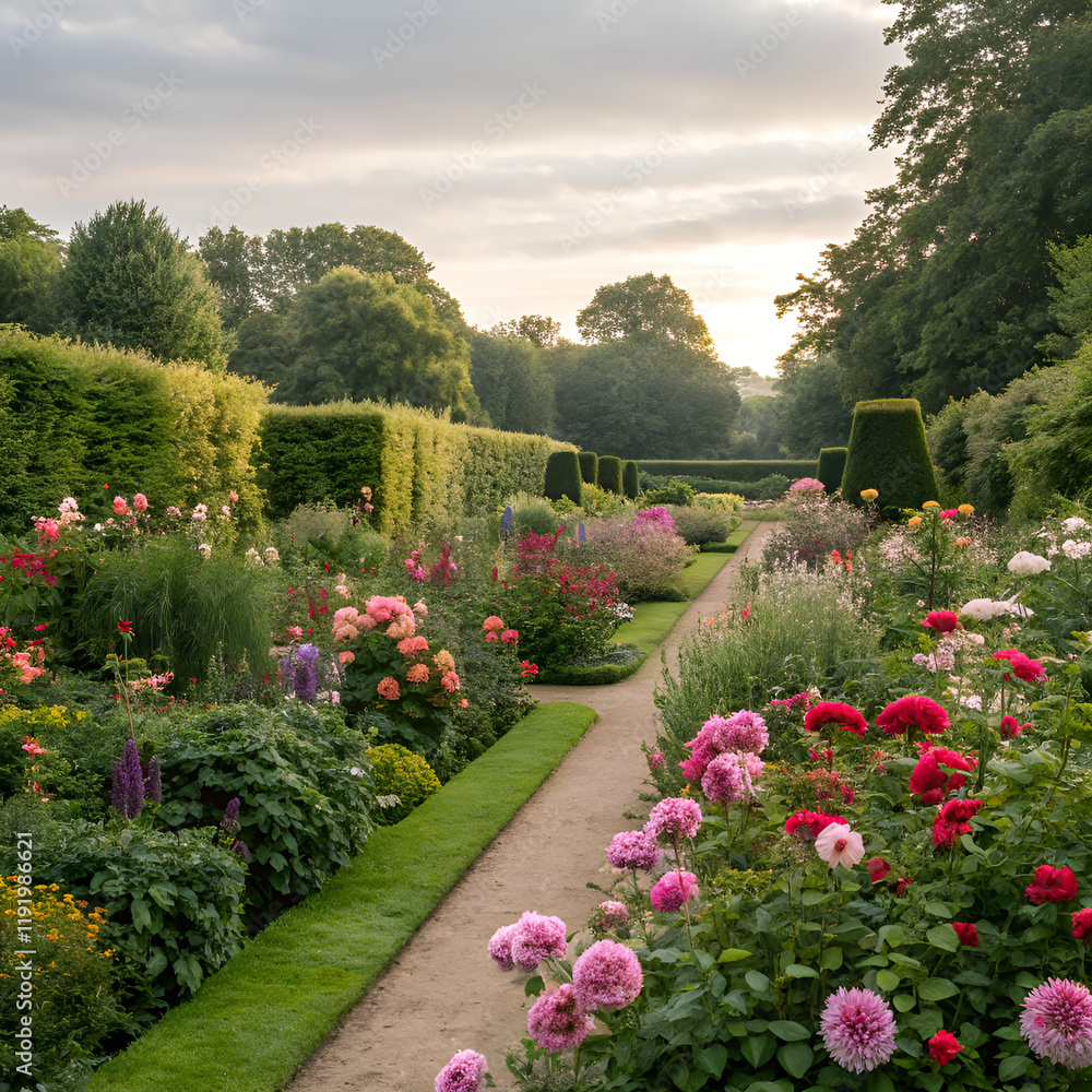 Fototapeta premium garden with flowers