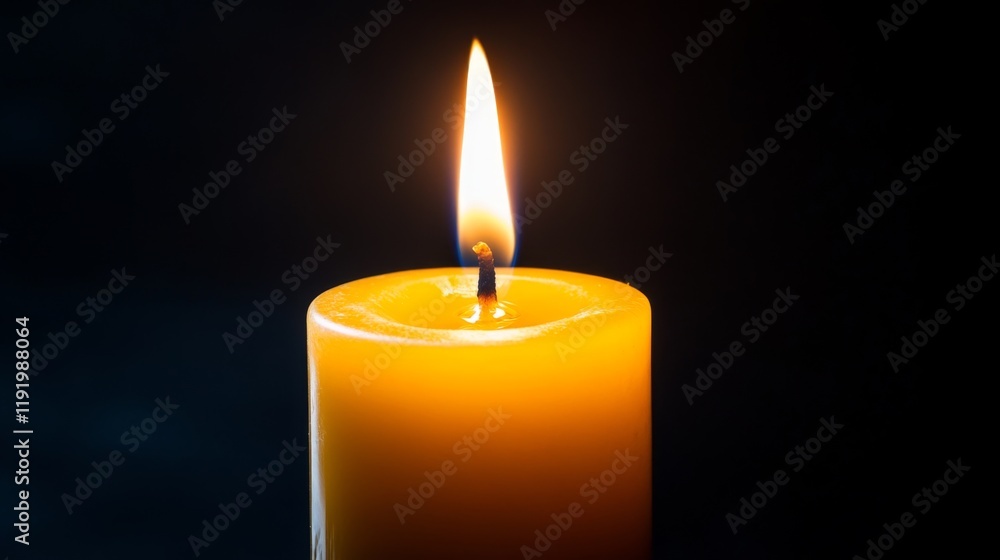 A close-up of a single, flickering candle flame, with warm light reflecting off the surrounding glass candle holder. A close-up of a single, flickering candle flame, with warm light reflecting off the surrounding glass candle holder.