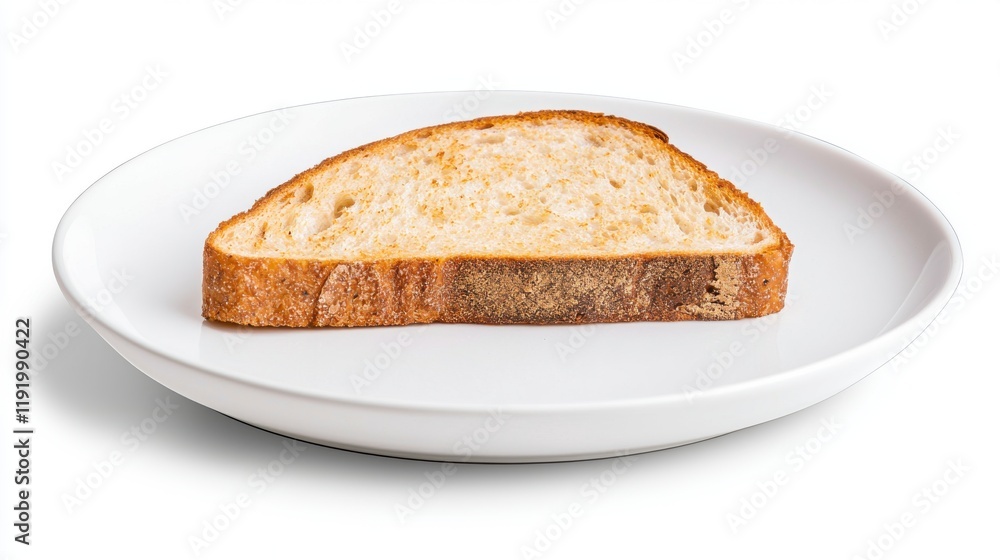 Freshly Toasted Slice of Bread on Clean White Plate Freshly Toasted Slice of Bread on Clean White Plate