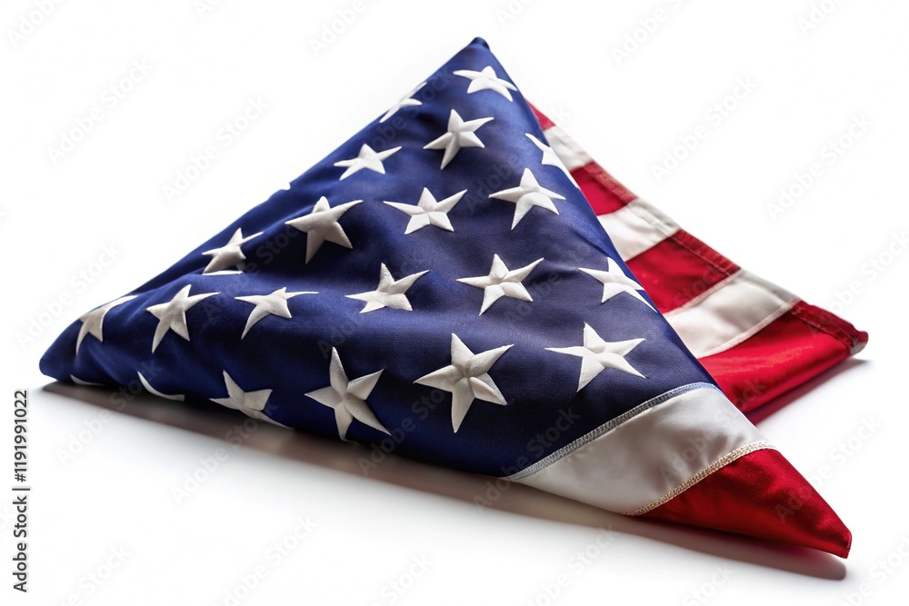 Obraz premium Folded US Flag, American Flag, Patriotism Image, Stars and Stripes, National Symbol