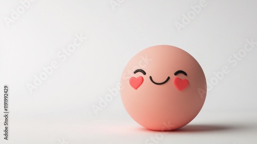 Wallpaper Mural A love-struck emoji with rosy cheeks and heart eyes, isolated on white, perfect for romantic expressions Torontodigital.ca