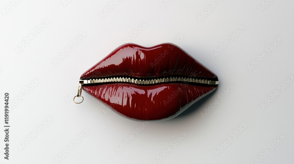 A zipped-lip emoji with a closed zipper instead of a mouth, conveying secrecy or restraint, isolated on white A zipped-lip emoji with a closed zipper instead of a mouth, conveying secrecy or restraint, isolated on white