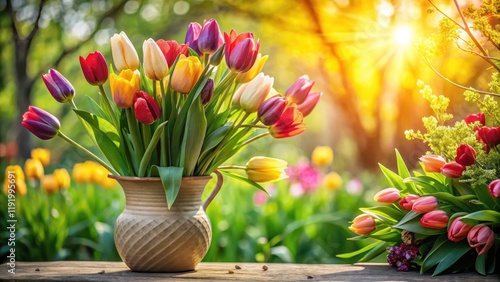 Wallpaper Mural Vibrant tulips in a beautiful Torontodigital.ca