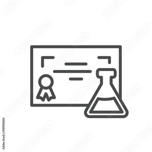 lab tested certificate line icon vector design good for web or mobile app