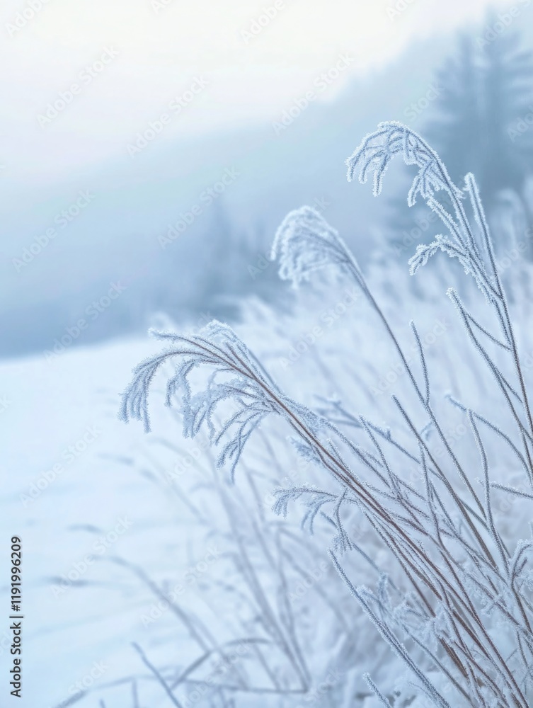 Obraz premium Snow-covered grass