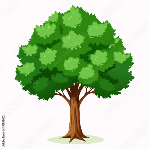 A stylized illustration of a lush green bush or shrub.