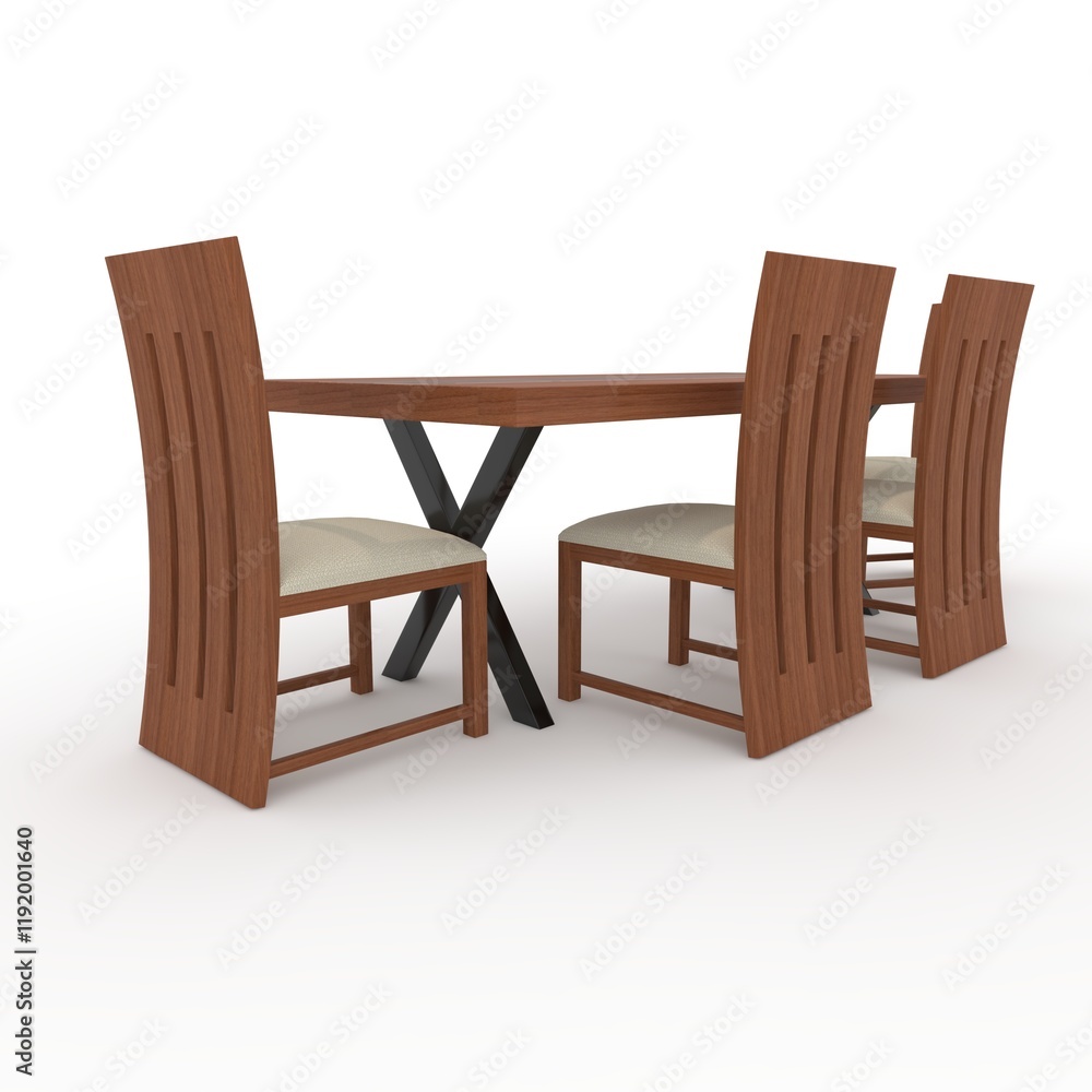 3d render Dining Set design element. Furniture Collection 3d render Dining Set design element. Furniture Collection