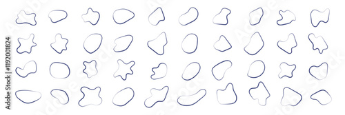 abstract fluid or blob shapes design, organic design set