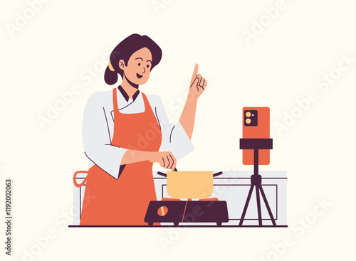 Illustration of an Cooking & Food Recipe Tutorial Online Illustration