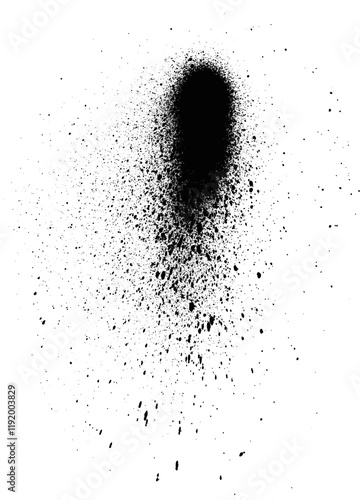Fotografie Minimal black ink spray paint splatter with soft and scattered particles