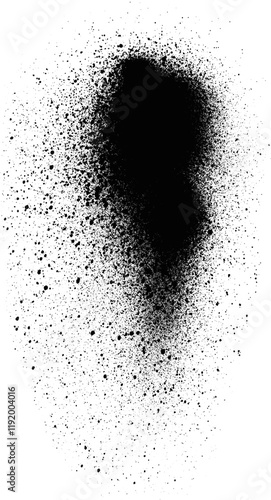 Obraz na plátně Fine black spray paint splatter with scattered particles and soft edges