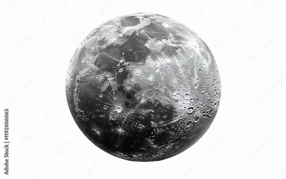 Moon, space, celestial, isolated, sphere, cratered, surface, background, white, astronomy, educational Moon, space, celestial, isolated, sphere, cratered, surface, background, white, astronomy, educational