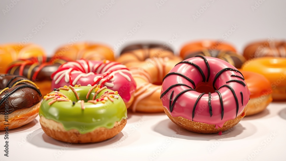 Delicious Gourmet Donuts - Mouthwatering Close-Up Photography Delicious Gourmet Donuts - Mouthwatering Close-Up Photography