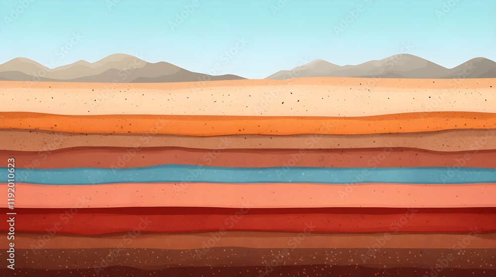 Fototapeta premium layered earth cross section, desert landscape - abstract nature