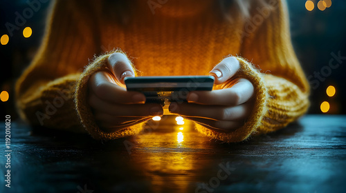 Digital banking, internet payment, online shopping, FinTech financial technology concept. A woman uses a mobile phone to pay with a credit card and conducts online transactions through a mobile bankin photo