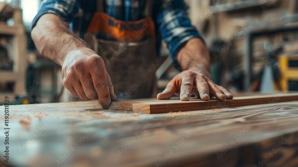 Carpenter working in his workshop Carpenter working in his workshop