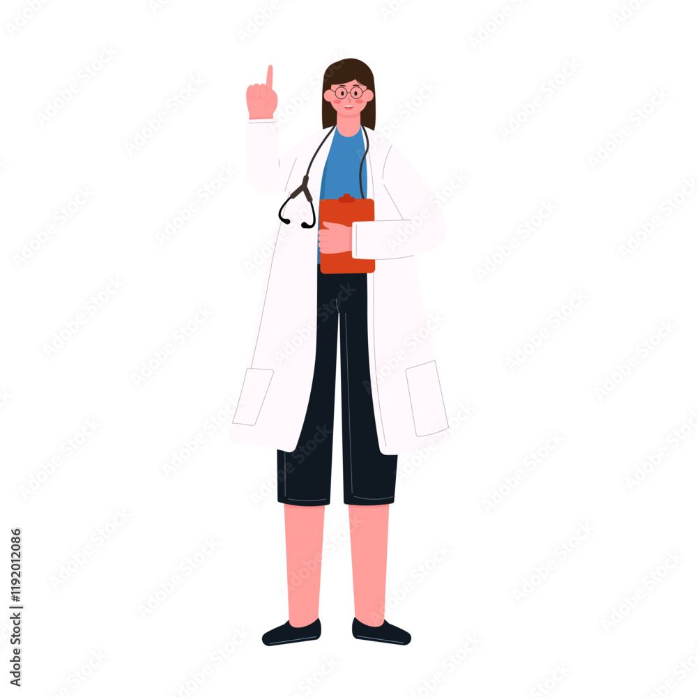 Female Doctor with Stethoscope Illustration Female Doctor with Stethoscope Illustration