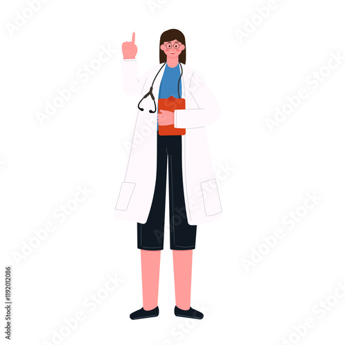 Female Doctor with Stethoscope Illustration