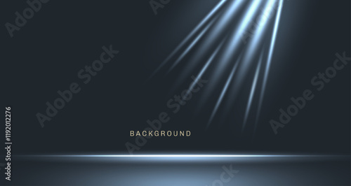 Perspective floor backdrop black room studio with light white gradient spotlight backdrop background