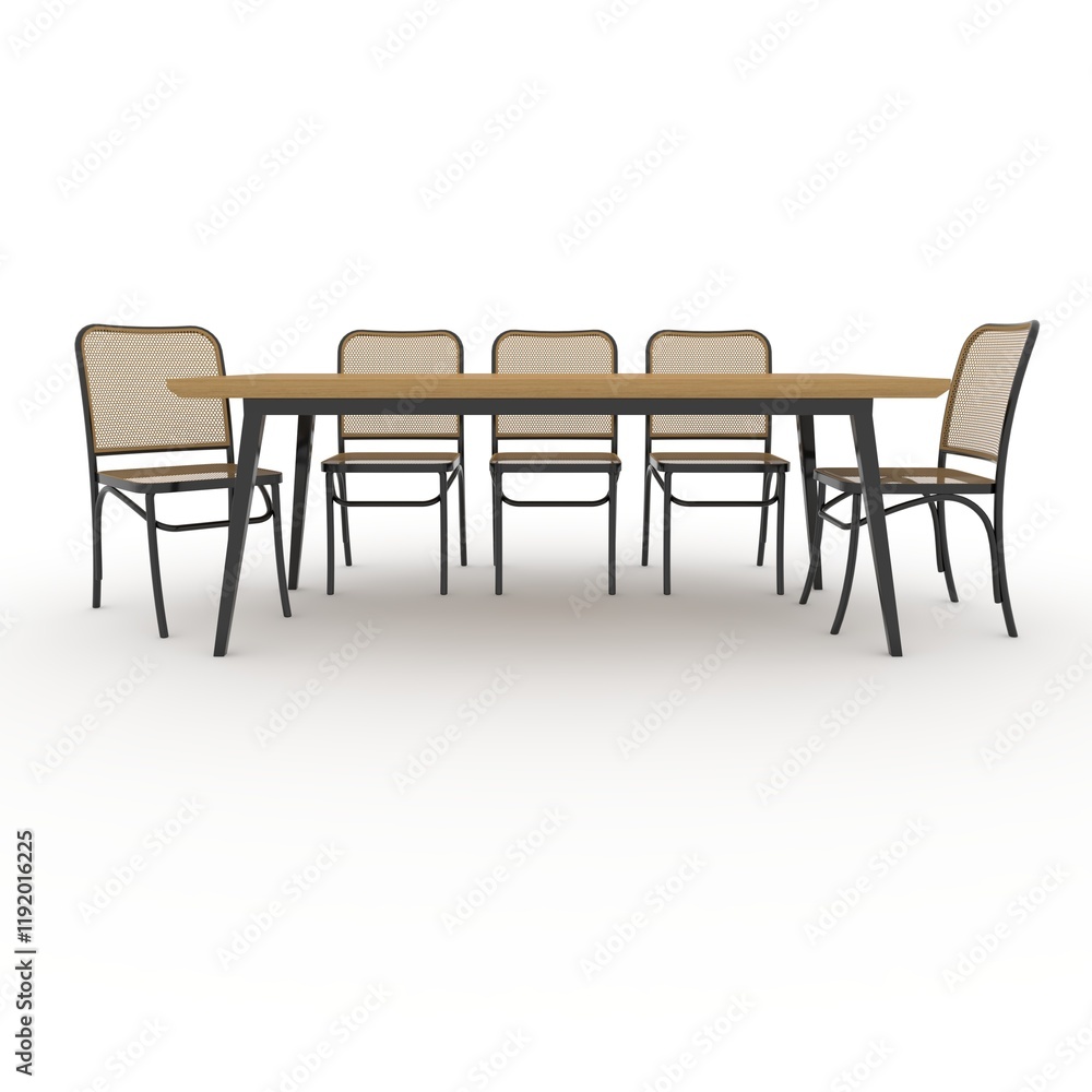 3d render Dining Set design element. Furniture Collection 3d render Dining Set design element. Furniture Collection
