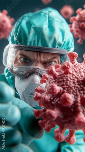 Pandemic terrific virus prevention, graphical concept illustration