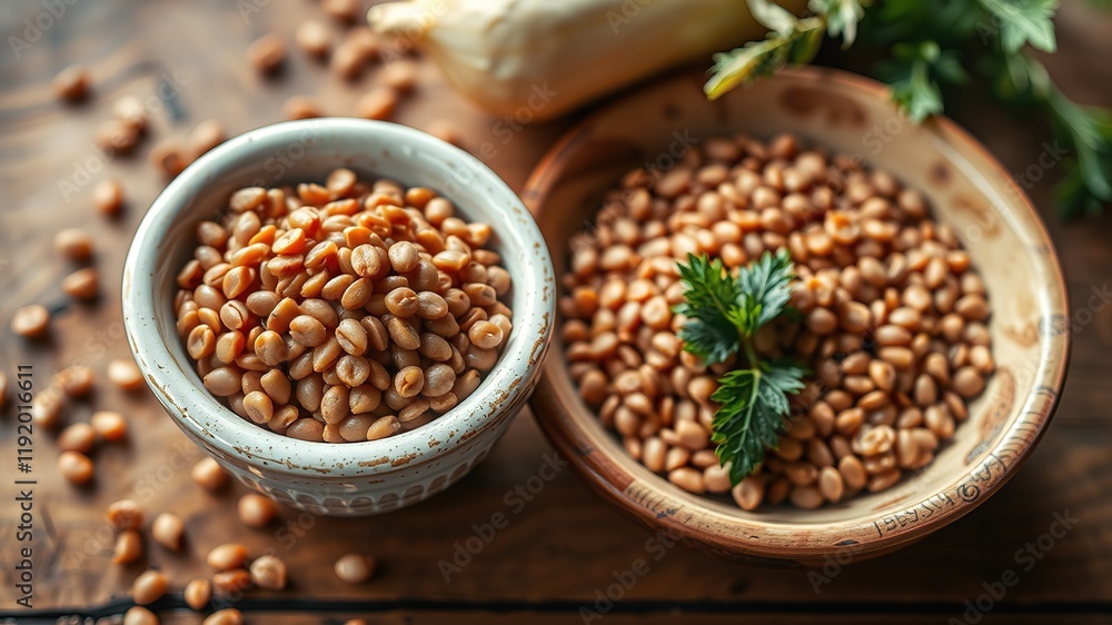 Red Lentils in Ceramic Dish - Macro Food Photography Red Lentils in Ceramic Dish - Macro Food Photography