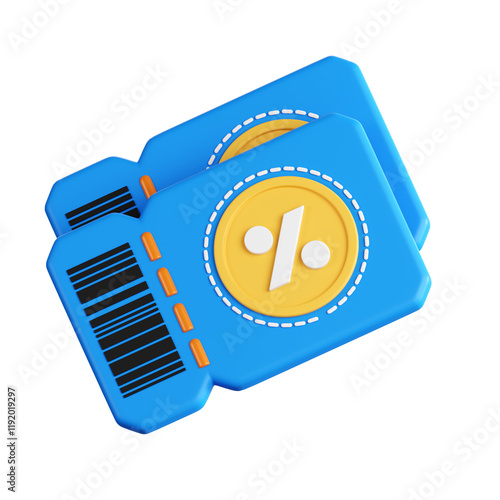 Voucher 3D Illustration