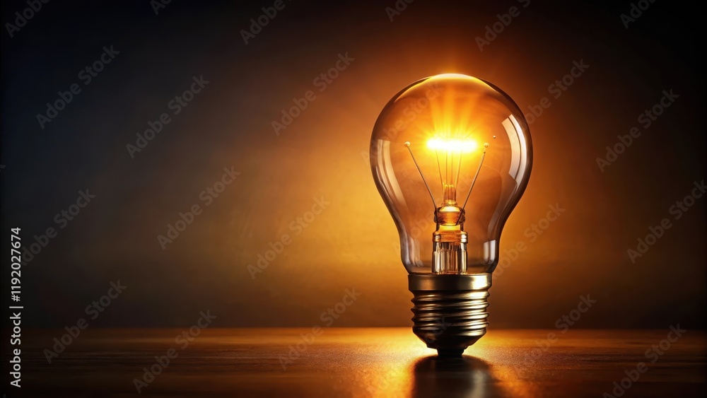 A single light bulb emits a warm glow on a dark background, highlighting its radiant presence , evening A single light bulb emits a warm glow on a dark background, highlighting its radiant presence , evening